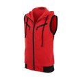 thumbnail image 2 of INSPIRE CHIC Men's Vest Hoodie Zip Up Sleeveless Drawstring Hooded Vest 38 Red, 2 of 8