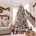 thumbnail image 4 of Costway 6 FT Flocked Cedar Christmas Tree Unlit Hinged White, 4 of 10