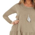 thumbnail image 4 of Women Casual Spring Ruffle Hem Long-Sleeved Casual One-Piece A Line Solid Swing Mini Dress, 4 of 6