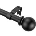 thumbnail image 1 of Yunnephele Adjustable Window Curtain Rods 36-72 Inches Matte Black Classic Ball Finial Design Curtain Rod Set Single Metal Iron Drapery Rod 1 Inch Heavy Duty Curtain Rod, 1 of 1