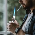 thumbnail image 4 of Windproof Torch Blue Flame Lighter Inflatable Gas Windproof Lighter Rechargeable Lighter Outdoor Barbecue for Camping Candle BBQ Hiking, 4 of 6