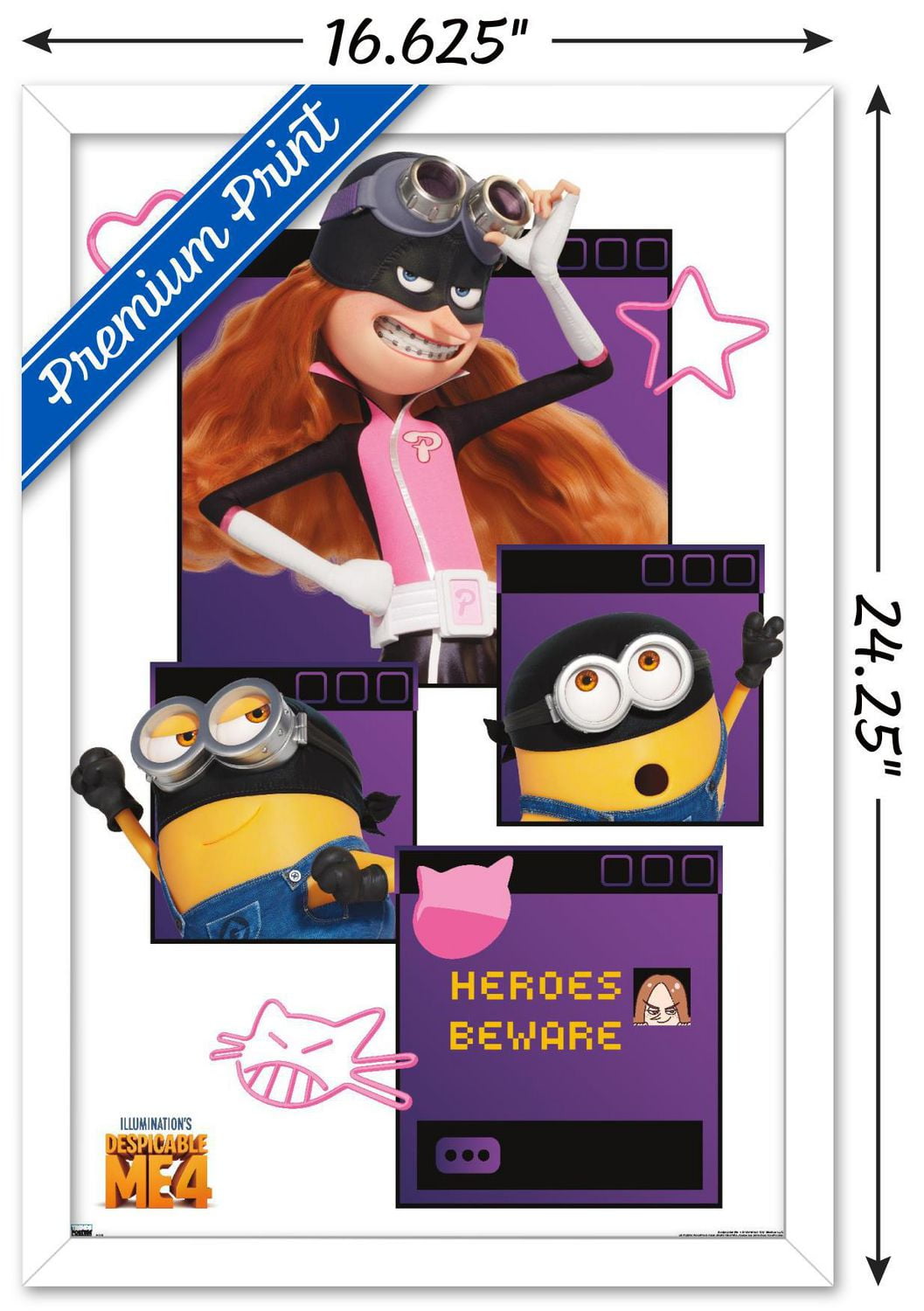 Illumination Despicable Me 4 - Heroes Beware Wall Poster, 22.375" x 34"