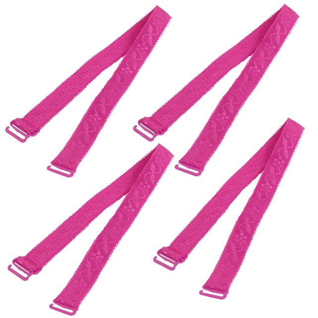 Unique Bargains Soutien-Gorge Extensible Motif Fleur 1.7cm de Large Bretelles 4 Pcs