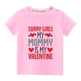 thumbnail image 1 of Pisexur Mode Mignon pour Tout-Petits Garçons Filles Couleur Unie Col Rond Saint-Valentin Imprimé Cœur Manches Courtes, 1 of 4
