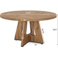 thumbnail image 2 of Tribesigns 47-Inch Round Wooden Conference Table for 4-6 People, Modern Meeting Room Table with Thick Tabletop, Wood Base, and Adjustable Foot Pads, Brown, 2 of 5