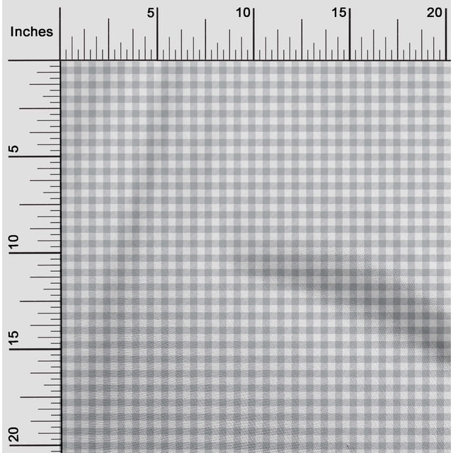oneOone Cotton Flex Fabric Gingham Check Printed Fabric 1 Yard 40 Inch Wide