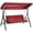 Red, variant on Outsunny 3 Person Porch Swing Bed with Adjustable Canopy Dark Grey