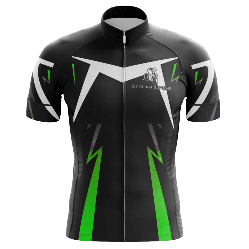 Chandail de Cyclisme pour Homme Noir Vert Blanc - 6TG