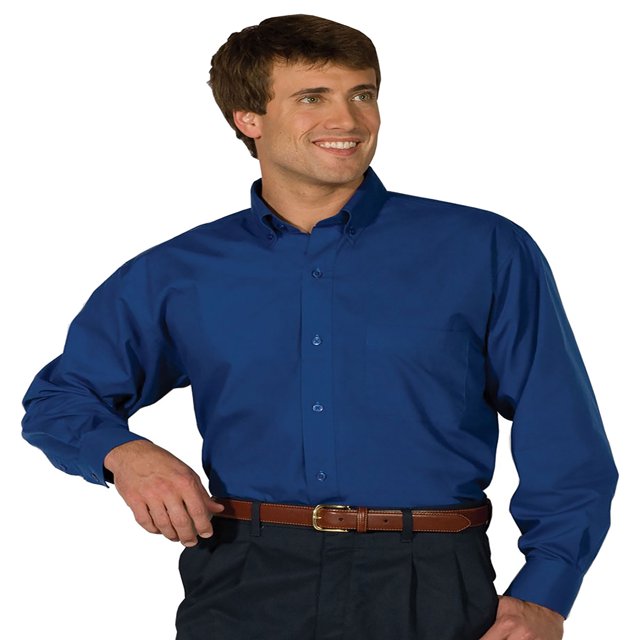 Edwards Men's Easy Care Poplin Long Sleeve Shirt, Style 1295