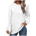 thumbnail image 1 of yoeyez Tunique en Tricot pour Femmes, Chandails à Manches Torsadées Patchwork, Col Ras du Cou Raglan, Chemises à Manches Longues, Hauts Mode Automne 2024, Blanc, TG, 1 of 5