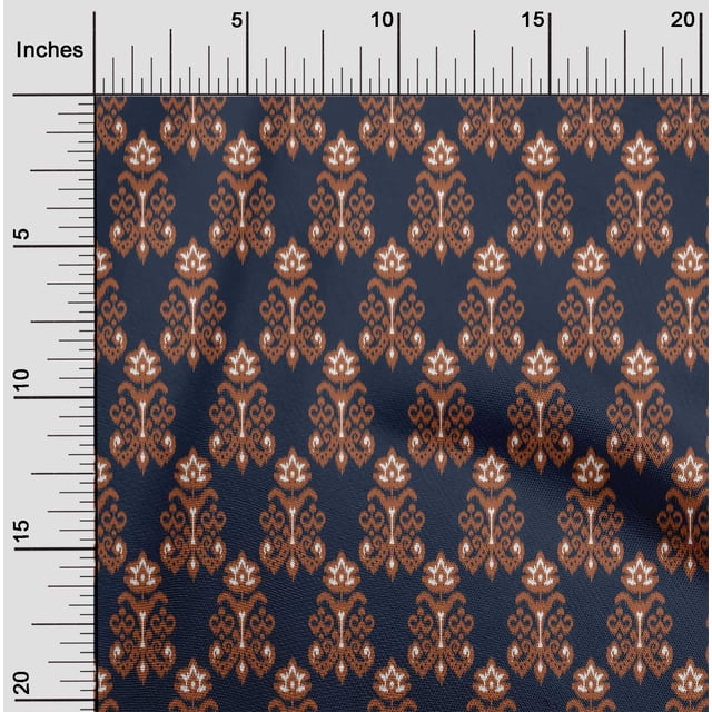 oneOone Polyester Lycra Fabric Floral Ikat Print Sewing Fabric BTY 56 Inch Wide