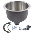 thumbnail image 1 of Loewten Bar Round Sink,Mini Round Kitchen Sink Stainless Steel Bar Round Basin With Drainpipe Fitting 30cm Diameter,Stainless Steel Basin, 1 of 8