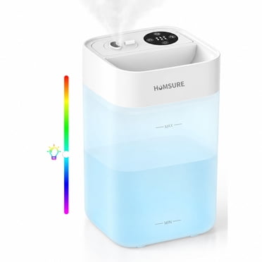 HUMSURE 4.6L Top Fill Humidifiers for Bedroom, Cool Mist Air Humidifier for Large Rooms, Easy to Fill & Clean, 7-Color Night Light, Timer, Auto Shut-Off for Safety