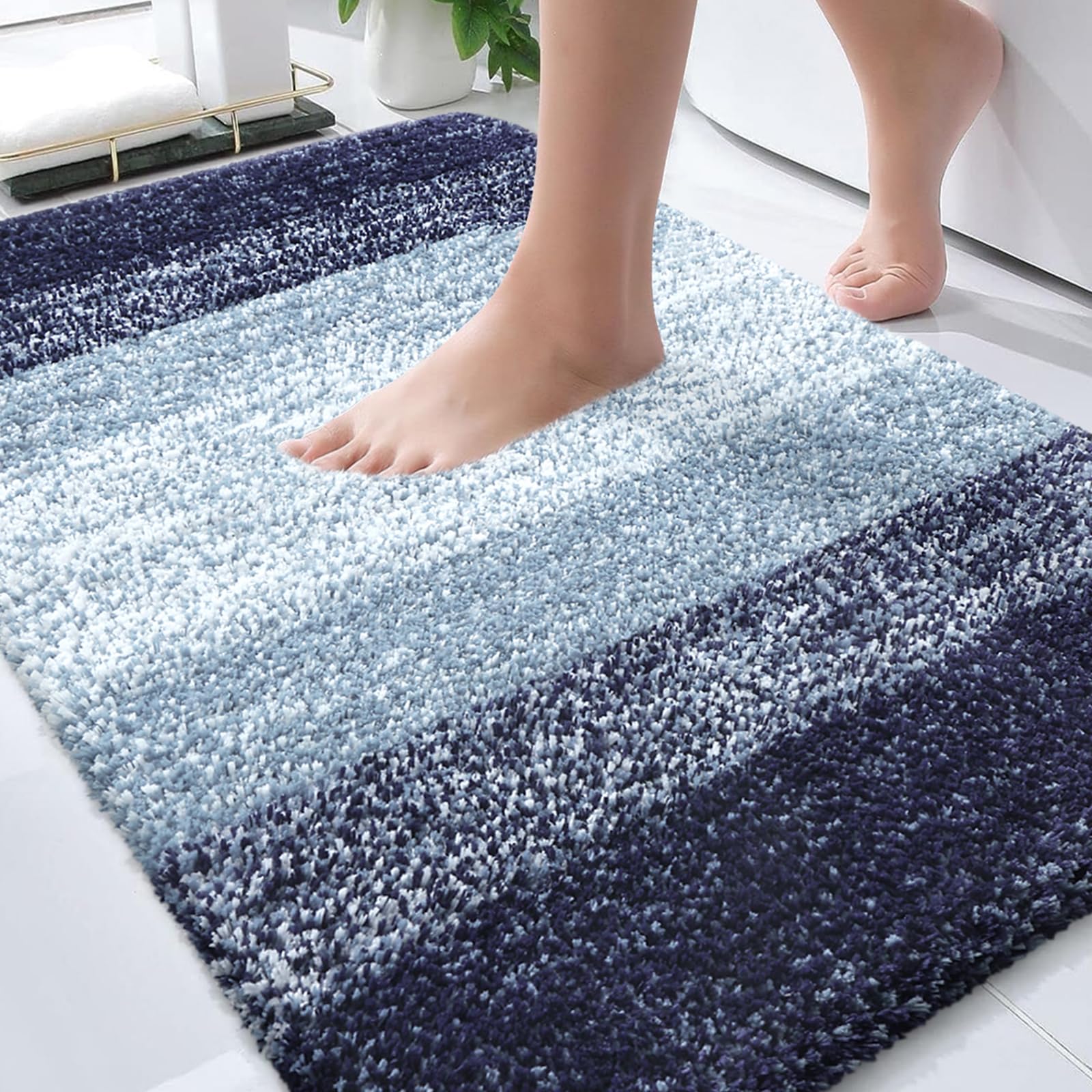 OLANLY Bathroom Rugs Mat 30x20, Extra Soft Absorbent Microfiber Bath Rugs, Rubber Backing, Quick Dry, Machine Washable Bath Mats for Bathroom Floor, Tub and Shower, Home
