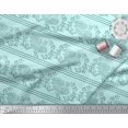 thumbnail image 2 of Soimoi Polyester Crepe Fabric Stripe,Leaves & Hen Block Print Sewing Fabric Yard 42 Inch Wide, 2 of 3