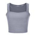 thumbnail image 4 of Timegard Tank Tops for Women Ribbed Square Neck Sleeveless Slim Comfy Cropped Tops Tee Summer Fashion, 4 of 5