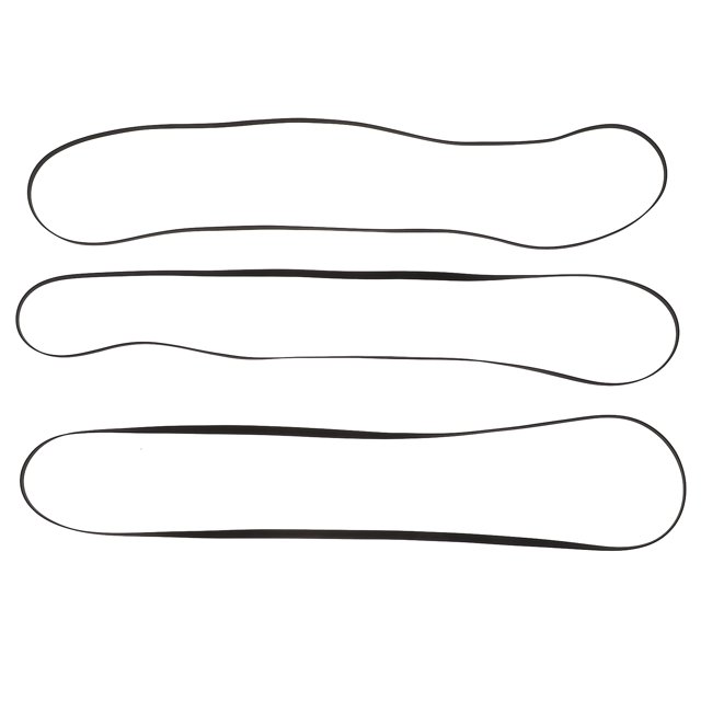 3Pcs Durable Rubber Phonograph Belt Record Player Rubber Replacement Belt Black