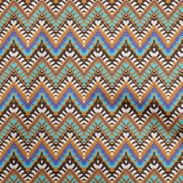 oneOone Cotton Poplin Twill Orange Fabric Ikat Craft Projects Decor Fabric Printed By The Yard 56 Inch Wide