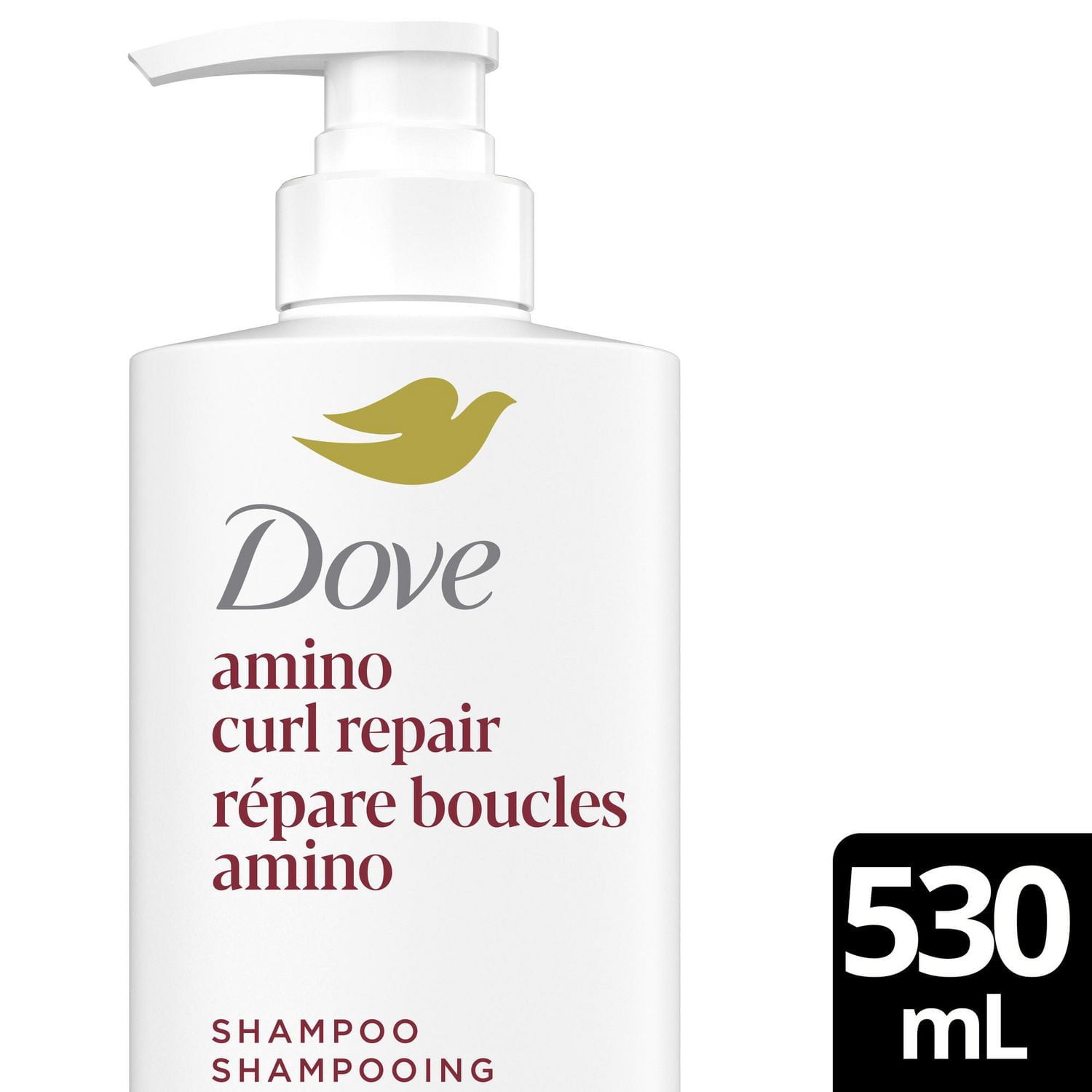 Dove Shampooing Répare Boucles Amino Soin des Protéines Bio + Huile de Jojoba, 530 ml