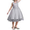 thumbnail image 1 of Robes Rayées Tenue d'Anniversaire Bébé Fille Enfants Dentelle Dentelle Mariage Fête Robe Longue Formelle, 1 of 4