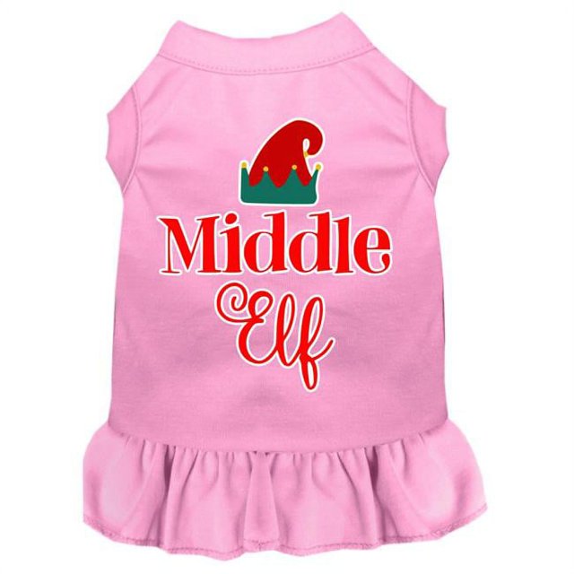 Mirage Pet 58-413 LPKXS Middle Elf Screen Print Dog Dress, Light Pink - Extra Small
