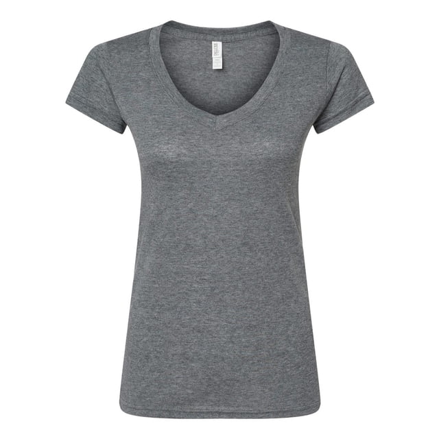 M&O 3542 T-Shirt à Col en V pour Femmes en Mélange de Luxe