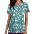 thumbnail image 2 of FcBaudy Hauts pour Femmes, Chemisiers et Chemises à Manches Courtes à Col en V Mode Décontractée pour Femmes Col en V Imprimé de la Saint-Valentin Robe d'Infirmière à Manches Courtes avec Poche Haut en polyester pour Femmes, 2 of 4