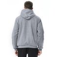 thumbnail image 4 of MAWCLOS Sweat à Capuche Zippé pour Hommes, Couleur Unie, Épais, Manches Longues, Gris Clair L, 4 of 6