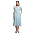 thumbnail image 2 of Moomaya Solid Short Sleeve Nightdress For Ladies Button Placket Nightwear, 2 of 6