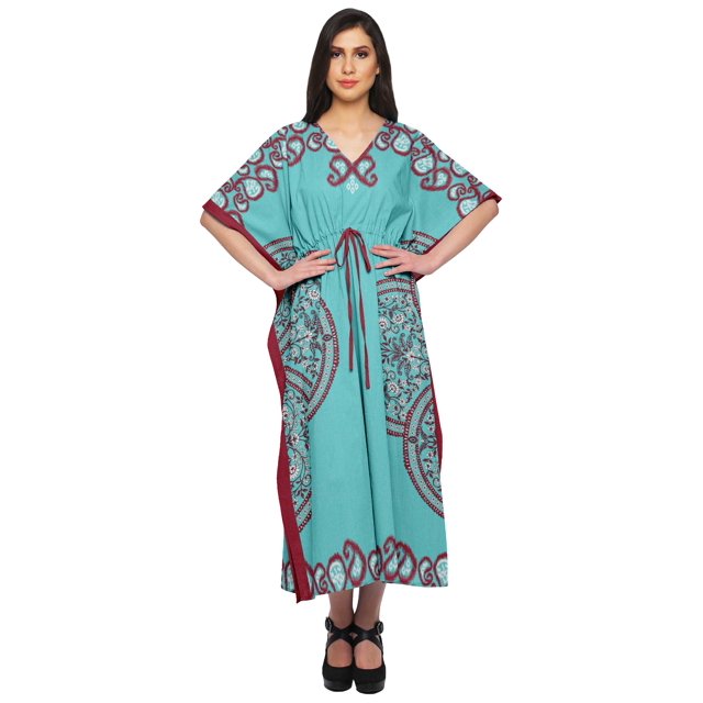 Moomaya Caftan pour Dames Tenue de Détente des Fêtes Robe Maxi Robes Africaines pour Femmes
