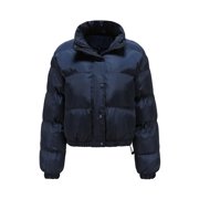 EGNMCR Womens Long Puffer Coat, Long Sleeve Padded Winter Down Coats, Hooded Parka Jacket Womens Warm Solid Hoodless Jacket Slim Winter Parkas Outwear Coats Women Coat