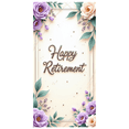 thumbnail image 1 of Floral Decoration Happy Retirement Banner Flower Theme Decorative Design for Retirement Party Event Celebration Indoor Decoration, 1 of 5