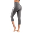 thumbnail image 1 of DPTALR Women's Quick Dry Solid Pocket Capris Yoga Pants, 1 of 4