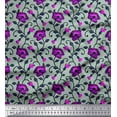 thumbnail image 1 of Soimoi Crepe Silk Fabric Leaves & Floral Artistic Fabric Prints by Yard 42 Inch Wide, 1 of 1