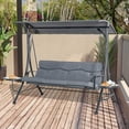 thumbnail image 2 of Outsunny 3 Seat Outdoor Swing Chair Steel Swing Bench, Dark Grey, 2 of 10