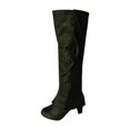 thumbnail image 3 of XZNGL Womens Round Toe High Heeled Thick Heeled Double Zipper Lace Stitching High Boots, 3 of 8