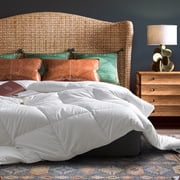 Highland Feather 700 Fill Power European White Down Duvet 233TC Pure Cotton Casing with Corner Ties MONACO, All-Season, Twin, 20 OZ