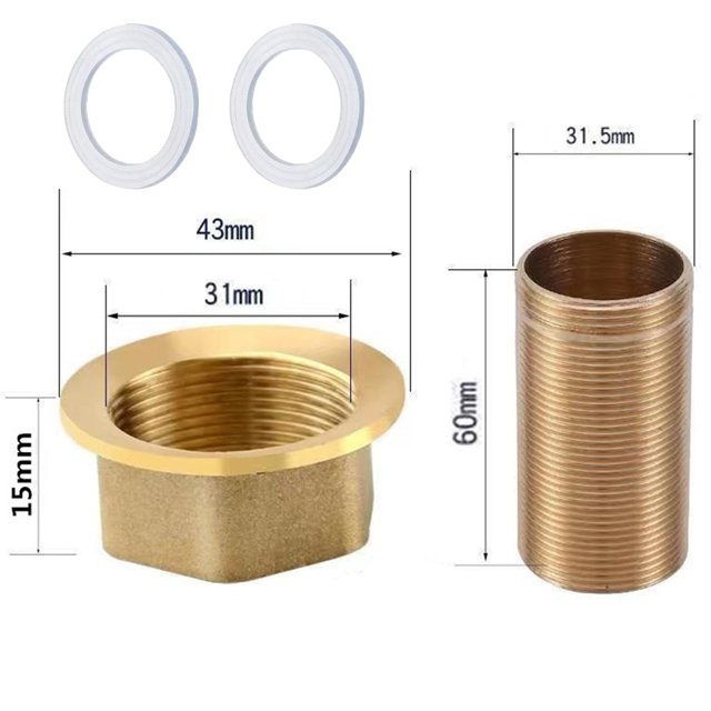 Faucet Fixed Foot Screw Cold Hot Water Brass Pipe Nuts Tap Repair Nut Extension