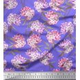 thumbnail image 1 of Soimoi Poly Georgette Fabric Leaves & Lilac Floral Decor Fabric Printed Yard 52 Inch Wide, 1 of 1