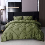 Danhjin Polyester Bedding Quilt Cover 3 Piece Set Solid Color Pillowcase Comforter Set