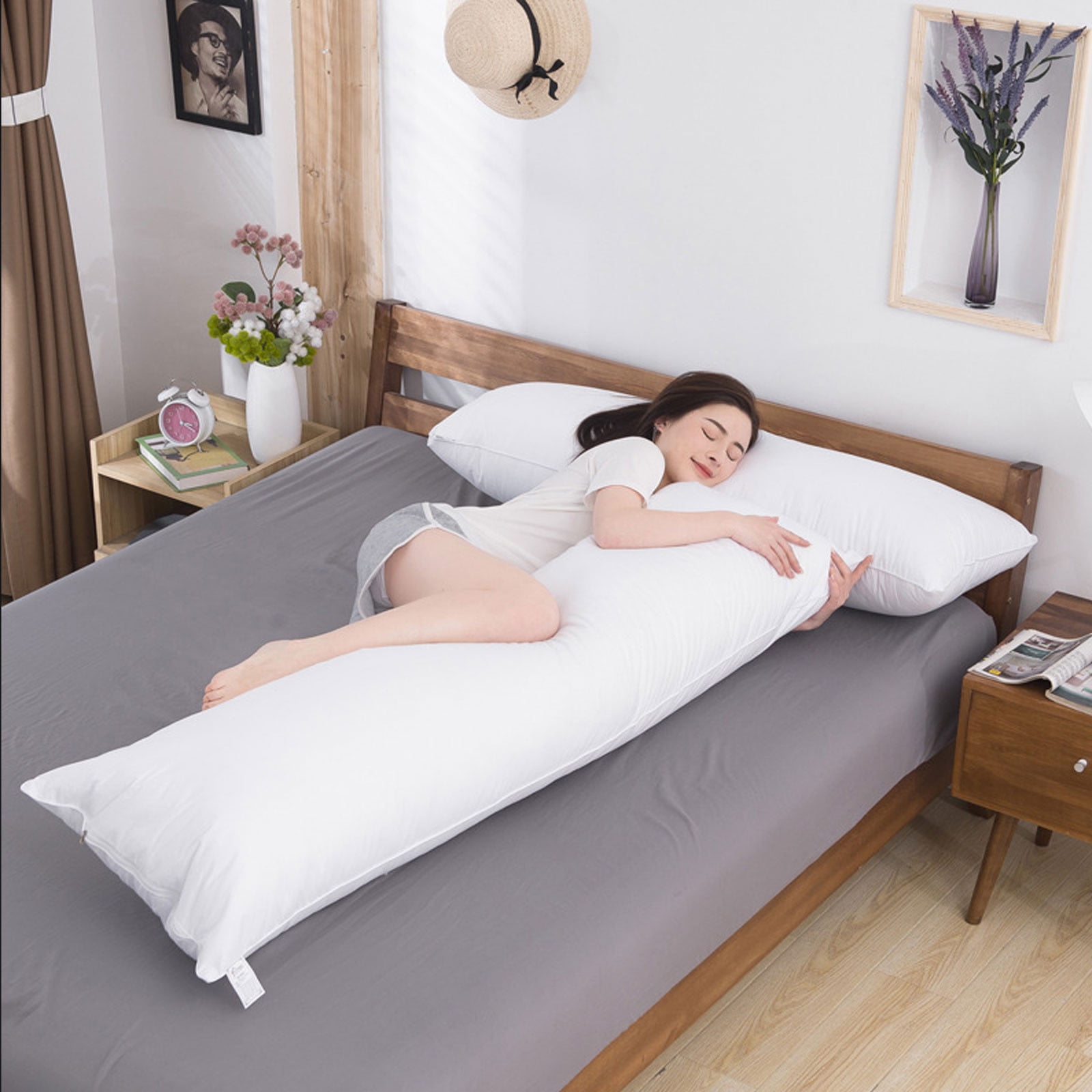 40x120cm Down Pillow Core, Soft Supportive Feather Bed Pillow for Sofa Carpet Chair, Skin Friendly Cotton Fabric Cover, Premium Fill for Comfort Relaxation