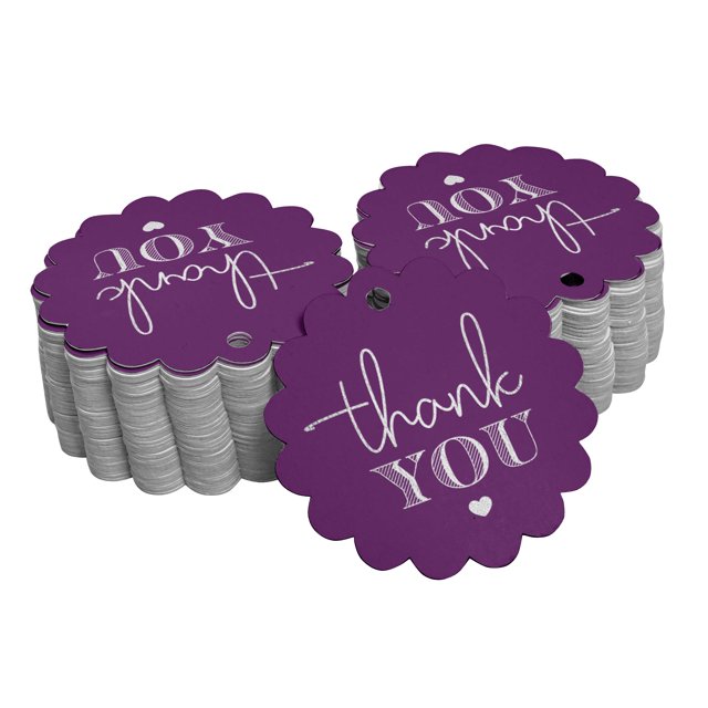 Inkdotpot Lot de 50 Étiquettes en Papier Merci pour Douche Nuptiale, Étiquettes Suspendues en Vraie Feuille d'Argent