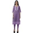 thumbnail image 2 of Moomaya Robes Indiennes pour Femmes Décontractées d'Été Imprimées Manches 3/4 Longue Kurta, 2 of 6