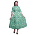 thumbnail image 1 of Bimba Robe-Chemise Mi-Mollet pour Femmes à Manches Roulées à Imprimé Floral Boutonnée - Grand, 1 of 5