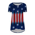 thumbnail image 4 of EQWLJWE Hauts d'Été pour Femmes Hauts pour Femmes Liquidation T-shirt Décontracté pour Femmes Jour de l'Indépendance Imprimé Col Rond Manches Courtes Pull Blouse Hauts, 4 of 5