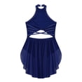 thumbnail image 4 of Raenseen Robe de Danse Ballet Jazz pour Filles, Justaucorps de Patinage Artistique, Strass Brillants, Robe de Bal Sans Manches, Bleu Marine 6, 4 of 5