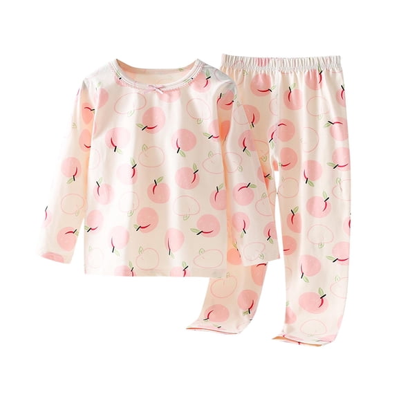 Toddler Girls Pajamas Set Long Sleeve Pjs Baby Kids Sleepwear Cotton Warm Winter