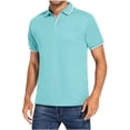 thumbnail image 2 of DPTALR T-Shirt Décontracté pour Homme, Coupe Ajustée, Col Rabattu, Couleur Unie, Manches Courtes, Haut, Blouse, 2 of 6
