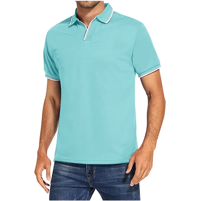 XZNGL Chemises à Manches Courtes pour Hommes Mode Hommes Décontracté Ajusté Col Rabattu Couleur Unie T-Shirt à Manches Courtes Hauts Blouse Hommes Chemises à Manches Courtes Chemises pour Hommes à Manches Courtes Décontracté