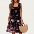 thumbnail image 1 of Staron Liquidation Robes pour Femmes 2025 Décontracté Printemps Sans Manches Imprimé Floral Robe Décontractée Vacances Plage Ample Col Rond Ligne A Débardeur Cache-Maillot Fluide Poches Robe d'Été Rose G, 1 of 5